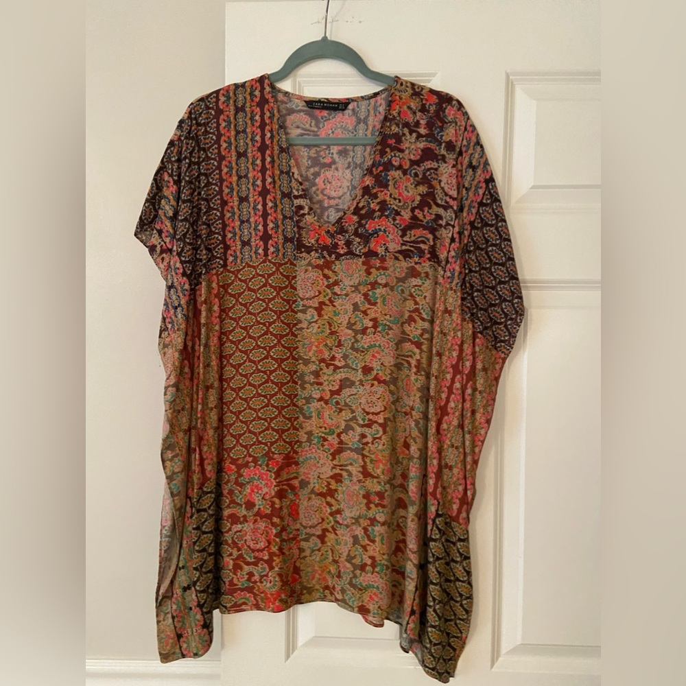 Zara Patchwork Poncho - image 1